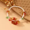 Charm Bracelets Transparent Resin Flower Bracelet Korean Fashion Sweet Beads For Girls Party Birthday Friendship Bransoletki Damskie