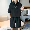 Mäns spårdräkter Ställer Män Casual Design Shorts Shorts alla matchar japanska ulzzang Styliska tonåringar Dynamiska modekläder stiliga streetwear mysiga 230522