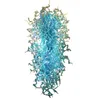 Lâmpadas pendentes Blue LED Saving Light Source Dale Chihuly Style Mão soprada Murano Glass Crystal lustre