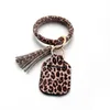 Neoprene Hand Sanitizer Holder Armband Keychain Keyring PU Leather Tassel Keychain Key Chains