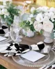 テーブルナプキン4PCS格子変形黒い白いブロックスクエア50cm結婚式の装飾布キッチン
