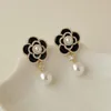 New Elegant White Flower Pendant Dangle Earrings Korean Fashion Jewelry Party Girl's Sweet Accessories For Woman's Earrings