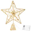 Decorações de Natal 1 PC Xmas Tree Topper Star 3D Treetop Light Light