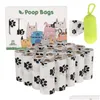 Outros suprimentos de cães bolsa de resíduos biodegradáveis ​​20 rolos animais de estimação cães cocô sacolas com dispensador entrega de gota home garden pet dhf0d