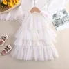 소녀의 드레스 여자 드레스 어린이 의류 패션 무지개 컬러 케이크 드레스 투투 스커트 스팽글 펜타 그램 유니콘 드레스 230520