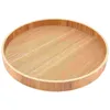 Plates Wooden Serving Plate Cutlery Tray Tea Wood Round Decorative Fruit