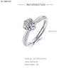 Band Rings CANNER Rings for Women 925 Silver Real Moissanite Diamond 1CT D Color VVS Classic 5 Prongs Engagement Girls Finger Ring Wedding J230522