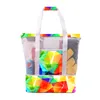 Borse da spiaggia in rete Borsa grande da viaggio Isolamento termico estivo Borsa da picnic portatile per esterni fredda 24 colori Borse per la spesa di moda da 41 cm