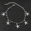 Anklets Stainless Steel Ocean Shell Star Dolphin Pendant Anklet Silver Color Chain Anklet Women Summer Beach Barefoot Sandal Jewelry 1PC G220519