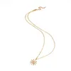 Hänge halsband koreansk version av Sun Flower Snowflake Halsband Hye Gyo Song Samma temperament Kvinnakedjan