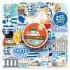 50Pcs Travelling Greece Stickers Pack Waterproof Vinyl Stickers Non-random for Car Bike Luggage Laptop Skateboard Scrapbook Water Bottle Decal