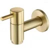Kitchen Faucets Brushed Gold Round Copper Wall Mounted Washing Machine Tap Mop Pool Garden Outdoor Bathroom Water Faucet