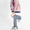 Vrouwen sokken Koreaanse stijl mode y2k streetwear bandage denim laarzen bedekken lange kniehoge dameskaiter Japans