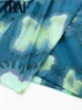 Spódnice Traf Summer Fashion Kobiety Drukowana spódnica Folds Linia Wysoka w pasie Zipper Wrap Asymetryczne vintage żeńskie mini Y2K 230522