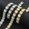 Банглут Wesparking Lab Ground Diamond Tennis Bracelet Hip Hop Jewelry Lawing Out Bling Square Full Awpones Chain для женщин мужчин