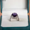 Anéis de banda Cellacity Classic Amethyst Silver Rings for Women Oval Stone Stones Engagement Silver Feminino Presente Atacado Tamanho 610 J230522