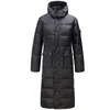 Heren down cooded extra lange 90% eend overjas heren casual zwarte outwear jassen mannelijke dikke jas mode puffer jas jk-784