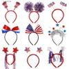 Party Decoration USA Independence Day Headwear Happy American Independence Day Cheer USA 4th July 2023 Party DIY US National Day Flag Hair Band T230522