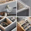 Boxes ThreeLayer Acrylic Organizers Jewellery Storage Box Dustproof Earring Ring Necklace Large Space Jewellery Case Holder Gifts