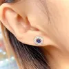 Stud Earrings Super Top Quality Sapphire Earring Natural And Real 925 Sterling Silver