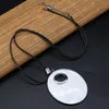 Pendanthalsband 4st Natural Shell White Alloy Egg Necklace för smycken Making Diy Accessories Charm Wedding Party 45x55mm