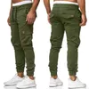 Pantalons pour hommes Pantalon cargo Hommes Skinny Jeans Pantalon Taille élastique Cordon Gris Hommes Pantalons Mode Streetwear Poches à rabat Pantalons décontractés 2022