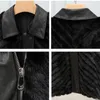 Pur Faux Faux 2023 Winter Winter Mink Vest zíper de couro genuíno casaco de pele de carneiro grande sem mangas real