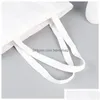 Sublimation Blanks Tote Bags Blank Polyester Totes Toile Réutilisable Épicerie 12Oz Pour Bricolage Artisanat Et Décoration Drop Dhniy Delivery Dhl80