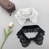 Bow Ties Women Neckwear Tie Embroidery Layer Lace Flower Bead Neckline Fake Collar Detachable False Removable Lapel Blouse Tops