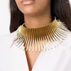 칵테일 파티 여성을위한 초커 유행 과장 형상 형상 전기 도금 장식 목걸이