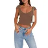 Women's T Shirts Women's Summer Short Sleeve Crop Tops Solid Color Sweetheart Neckline T-Shirts Fashion Sexy Slim Fit