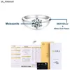 Anéis de banda neetim 2 anéis de moissanita para mulheres diamante de prata esterlina de ouro branca com jóias de casamento de certificado GRA Jeia j230522