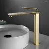 Bathroom Sink Faucets Brushed Gold Basin Faucet Solid Brass Mixer & Cold Single Handle Deck Mounted Lavatory Copper Tap Chrome/Black