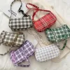 Dames schoudertas retro plaid onderarm tassen ketting band rits ritssluiting casual ontwerper mini handtassen