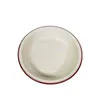 Plates Household White Milk Enamel Disc Ins Simple Personality Breakfast Plate Creative Tableware Net Red Deep Soup