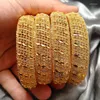 Bangle Gold Color Banles for Women Men Dubai Wedding Bracelets Biżuteria African Nigeria Party Gift