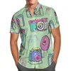 Мужские повседневные рубашки камера 3D Printing Beach Hawaiian 2023 Летняя рубашка с короткими рукавами.