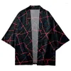 Etnische kleding zomer casual gestreepte bedrukte bedrukte kimono strand shorts Cardigan paar vrouwen mannen haori yukata streetwear