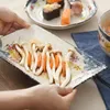 Assiettes LingAo Japonais Peint À La Main Glaçure Sous Le Sushi Assiette En Céramique Pour Dessert Fruits Rectangulaire El Porcelaine Table