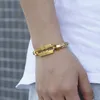 Mode gepersonaliseerde gouden armbanden Herensieraden ketting 18k massief gouden vulling Hiphop geweven kettingblad herenarmband