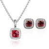 Women Necklace Earrings Set 18k Gold Plated Citrine Luxury and Designer Diamond Jewelry Stud Earrings Wedding Jewelry