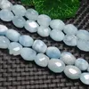 Crystal Natural Blue Aquamarines Freeform Facetterade pärlor för smycken som tillverkar 15 "Strand DIY Accessorries Pärlor för armbandhalsbandsgåva