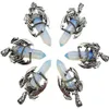 Fashion Dragon Pendant Hexagonal Shaped Natural Crystal Opalite Stone Men Wing Dragon Pendant DIY Necklace Jewelry