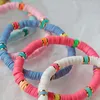 Pulseiras Charm 2023 Verão Boho Silicone Polymer Beads Bracelet Handcrafted Colorful Soft Ceramic Stretch Arm Accessories Beach Jewelry