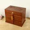 Display Schmuckkasten Organizer Chinesische Holzzubehör Aufbewahrungsschachtel Großer Vintage Box Retro hohe Kapazität Luxuriöses Massivholz