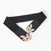 Belts YonbaoDY Women's Leaves Buckle Elastic Waistband 6cm Width Belt For Dress And Coat Fashionable Luxury Retro Decorative