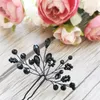 Grampos de cabelo 4 pçs pinos feitos à mão de cor preta acessórios de joias de casamento ornamento de noiva de cristal para decoração de cabeça de festa