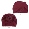 Donna Musulmano Foulard Cap Rosa Annodato Head Wrap Fascia Elegante Retro Turbante Africano Cap Per Le Signore Berretti Caps Copricapo