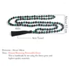 Anhänger Halsketten OAIITE 108 Japa Mala Perlen 8mm Pfau Stein Lava Rock Lange Quaste Halskette Frauen Männer Yoga Energie schmuck Geschenk