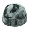 Berets 2023 Wool Hat Male Personality Tie-dye Craft Autumn And Winter Knitted Hip Hop Street